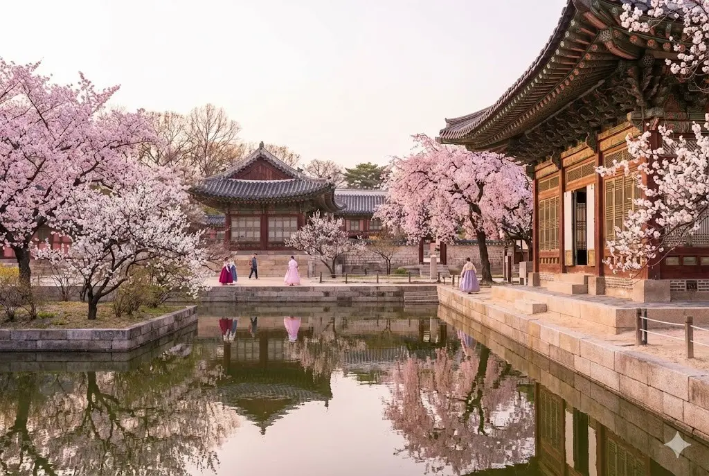 【韓國首爾】春櫻視覺震撼・五大櫻花大道・古宮韓服體驗・石村湖夢幻花見・星空圖書館｜全程無自理餐 