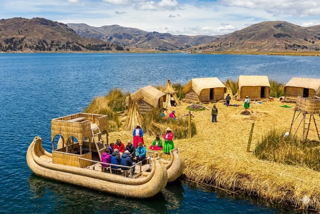 的的喀喀湖．蘆葦浮島